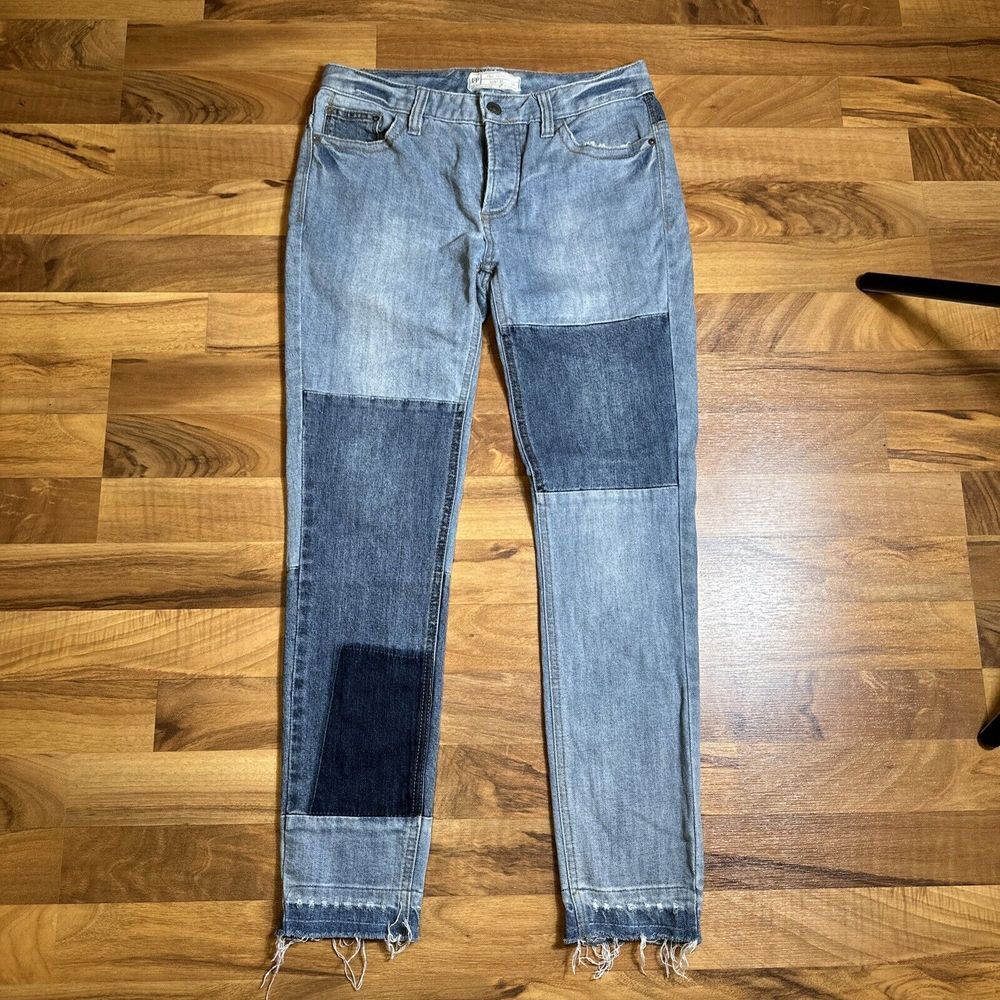 Free People Raw Hem Women's Patchwork Jeans - Size 27 - Button Fly